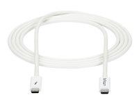 StarTech.com 6.6ft (2m) Thunderbolt 3 Cable, 20Gbps, 100W PD, 4K Video, Thunderbolt-Certified, Compatible w/ TB4/USB 3.2/DisplayPort - Thunderbolt-kabel - 24 pin USB-C (hann) til 24 pin USB-C (hann) - USB 3.1 Gen 2 / Thunderbolt 3 / DisplayPort 1.2 - 2 m - 4K-støtte - hvit - for P/N: CDP2HDUACP, CDP2HDUACPW TBLT3MM2MW