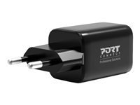 PORT Connect - Strømadapter - GaN-teknologi - 45 watt - 3.4 A - PD, PD 3.0, QC 3.0 - 2 utgangskontakter (USB-type A, 24 pin USB-C) - Europa 900105-EU