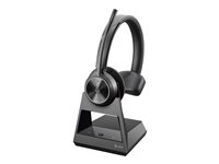 Poly Savi 7310 - Savi 7300 series - hodesett - on-ear - DECT - trådløs - USB-A via DECT adapter - svart - UC-sertifisert, Certified for Microsoft Teams 8L575AA#ABB