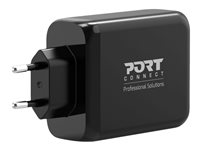 PORT Connect - Strømadapter - GaN-teknologi - 120 watt - 5 A - PD, QC 3.0 - 4 utgangskontakter (USB-type A, 3 x USB-C) - Europa 900107-EU
