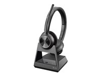 Poly Savi 7320 - Savi 7300 series - hodesett - on-ear - DECT - trådløs - USB-A via DECT adapter - svart - UC-sertifisert 8L545AA#ABB