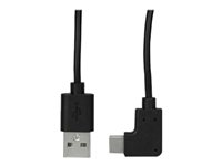 StarTech.com USB to USB C Cable - 1m / 3 ft - Right Angle USB Cable - USB A to USB C Cable - USB 2.0 Cable - USB Type C Cable (USB2AC1MR) - USB-kabel - USB (hann) rett til 24 pin USB-C (hann) rettvinklet - USB 2.0 - 1 m - svart USB2AC1MR