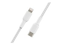 Belkin BoostCharge - Lightning-kabel - 24 pin USB-C hann til Lightning hann - 2 m - hvit - USB Power Delivery (18 W) CAA004BT2MWH