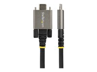 StarTech.com 20" 50cm Side Screw Locking USB C Cable 10Gbps, USB 3.1/3.2 Gen 2 Type-C Cable, 100W (5A) Power Delivery Charging, DP Alt Mode, Dual Screw Lock, USB-C to C Cord, Charge/Sync - Thunderbolt 3 Compatible - USB-kabel - 24 pin USB-C (hann) rett/låsende til 24 pin USB-C (hann) rett - USB 3.2 Gen 2 / DisplayPort 1.4 /Thunderbolt 3 - 50 cm - 4K-støtte - svart, grå USB31CCSLKV50CM