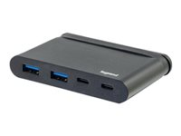 Legrand - Hub - 2 x SuperSpeed USB 3.0 + 1 x USB-C + 1 x USB-C (strømlevering) - stasjonær 82115