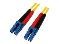 StarTech.com 1m Fiber Optic Cable - Single-Mode Duplex 9/125 - LSZH - LC/LC - OS1 - LC to LC Fiber Patch Cable (SMFIBLCLC1) - Koblingskabel - LC-enkeltmodus (hann) til LC-enkeltmodus (hann) - 1 m - fiberoptisk - dupleks - 9 / 125 micron - OS1 - formstøpt - gul - for P/N: SFP100BBXDST, SFP100BBXUST, SFP10GBBXDST, SFP10GBBXUST, SFP10GBLRST, SFP10GBZRST SMFIBLCLC1