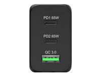 PORT Connect - Strømadapter - GaN-teknologi - 65 watt - 3.25 A - PD, PD 3.0, QC 3.0 - 2 utgangskontakter (USB-type A, 24 pin USB-C) - Europa 900106-EU