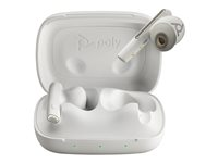 Poly Voyager Free 60 UC - True wireless-hodetelefoner med mikrofon - i øret - Bluetooth - aktiv støydemping - USB-A via Bluetooth-adapter - sandhvit - Zoom Certified 7Y8L3AA