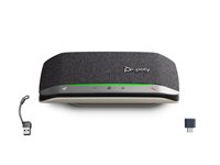 Poly Sync 20+ - Smart høyttalertelefon - Bluetooth - kablet, trådløs - USB-A - sølv, svart - Certified for Microsoft Teams, Zoom Certified B95VKAA#AC3