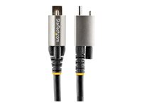 StarTech.com 20in 50cm Top Screw Locking USB C Cable 10Gbps, USB 3.1/3.2 Gen 2 Type-C Cable, 100W (5A) Power Delivery Charging, DP Alt Mode, Single Screw Lock, USB-C to C Cord - Thunderbolt 3 Compatible (USB31CCTLKV50CM) - USB-kabel - 24 pin USB-C (hann) rett/låsende til 24 pin USB-C (hann) rett - USB 3.2 Gen 2 / DisplayPort 1.4 /Thunderbolt 3 - 50 cm - 8K-støtte - svart, grå USB31CCTLKV50CM