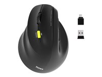 PORT Connect Professional ERGO SHAPE - Mus - ladbar - venstrehendt - optisk - 5 knapper - trådløs - 2.4 GHz, Bluetooth - USB trådløs mottaker 910008