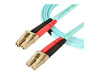 StarTech.com Aqua OM4 Duplex Multimode Fiber - 16 ft / 5m - 100 Gb - 50/125 - OM4 Fiber - LC to LC Fiber Patch Cable (450FBLCLC5) - Nettverkskabel - LC multimodus (hann) til LC multimodus (hann) - 5 m - fiberoptisk - dupleks - 50 / 125 mikroner - OM4 - akvamarin 450FBLCLC5