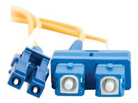 C2G LC-SC 9/125 OS1 Duplex Singlemode PVC Fiber Optic Cable (LSZH) - Koblingskabel - SC-enkeltmodus (hann) til LC-enkeltmodus (hann) - 5 m - 5 m - fiberoptisk - dupleks - 9 / 125 micron - OS1 - halogenfri - gul 85589