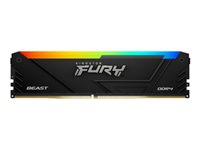 Kingston FURY Beast RGB - DDR4 - sett - 128 GB: 4 x 32 GB - DIMM 288-pin - 1600 MHz / PC4-25600 - CL16 - 1.35 V - ikke-bufret - ikke-ECC - svart KF432C16BB2AK4/128
