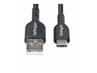 StarTech.com 2m (6.6ft) USB-A to USB-C Charging Cable, Charger Cord, M/M - USB-kabel - USB (hann) til 24 pin USB-C (hann) - USB 2.0 - 3 A - 2 m - lade og synkronisere, halogenfri, passiv, USB Fast Charge (15W) - svart USB2AC2MNC