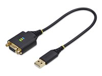 StarTech.com 1ft/30cm USB to Null Modem Serial Adapter Cable, FTDI, RS232 - USB / seriell-kabel - USB (hann) til DB-9 (hunn) skrubar - 30 cm - robust, formstøpt - svart 1P1FFCN-USB-SERIAL