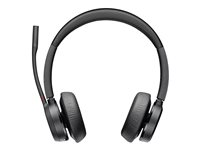 Poly Voyager 4320-M - Hodesett - on-ear - Bluetooth - trådløs, kablet - USB-A via Bluetooth-adapter, USB-A - svart - Certified for Microsoft Teams, Zoom Certified 77Z00AA