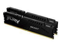 Kingston FURY Beast - DDR5 - sett - 64 GB: 2 x 32 GB - DIMM 288-pin - 6000 MT/s / PC5-48000 - CL30 - 1.4 V - ikke-bufret - on-die ECC - svart KF560C30BBEK2-64
